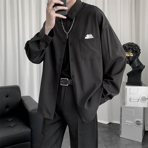 学院风小雏菊刺绣制服男士百搭禁欲系衬衫慵懒风宽松 W1181-P28图片
