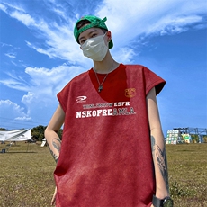 量大优供视频得物直播品230克夏季麂皮绒背心无袖T恤BJ330，男装背心/马甲，电商A486