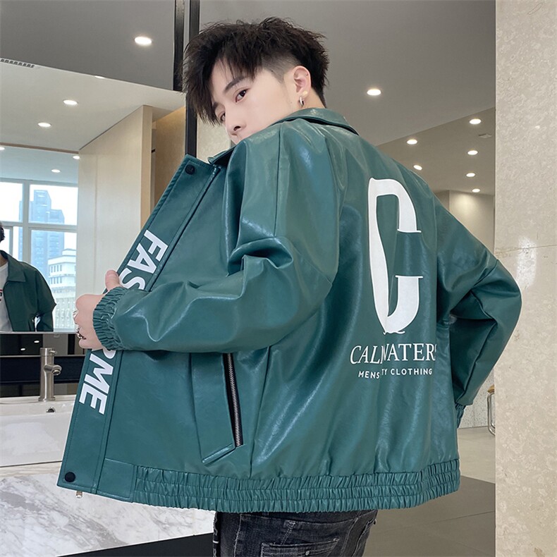 皮衣男新款秋季外套潮流韩版皮夹克男青年修身翻领机车服V999-P85，男装皮衣，星座509