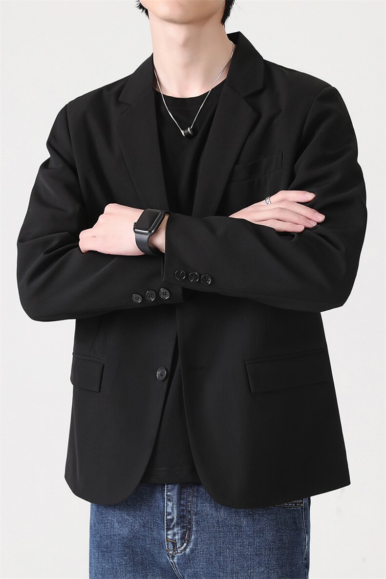 新款轻熟风休闲西服男韩版潮流痞帅气小西装上衣港风潮牌单西外套,男装西服,星座505-2（原电商A260-1)