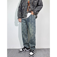 个性牛仔裤男款时尚百搭宽松阔腿裤子男美式牛仔裤TA1210-P50，男装牛仔裤，星座208-5