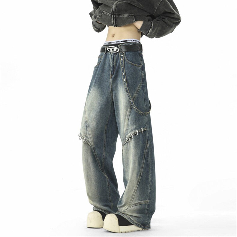 (现货)611-3BK0088特价P57美式街头阔腿裤独特设计感男牛仔裤，男装牛仔裤，星座1218（原611-3）