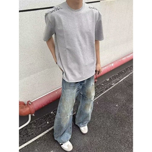 新款短袖t恤男夏季韩版潮流简约半袖上衣港风宽松休闲潮牌体恤衫图片