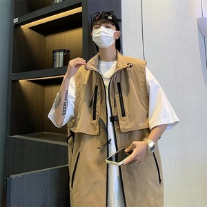 青春流行新款简约夏季男单排扣潮流马甲拉链装饰潮JM160-P46图片