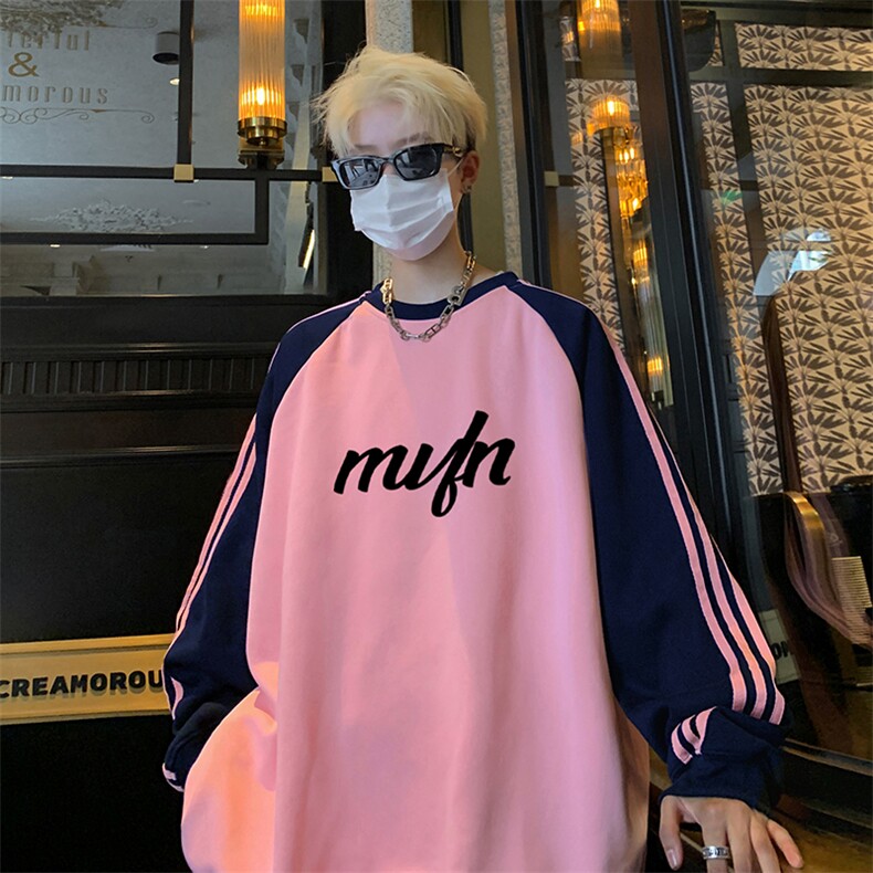 抖音得物供货提供视频秋冬重磅美式宽松织带圆领卫衣0709,男装卫衣,电商A486