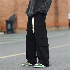 春秋季ins潮牌高街休闲阔腿裤美式复古多口袋工装裤男K4631-P42，男装休闲裤，星座512-2