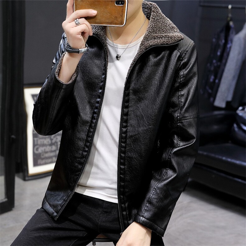 款PY06冬季新款韩版男士加厚PU皮棉衣2020男款棉服外套,男装皮衣,电商D310（原电商305）