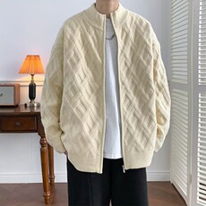 立领开衫拉链针织毛衣外套男士春秋季，男装针织衫/毛衣，星座410-7