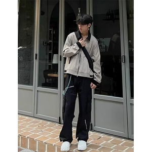 【网图现货】千鸟格翻领拼接外套男1188/P75图片