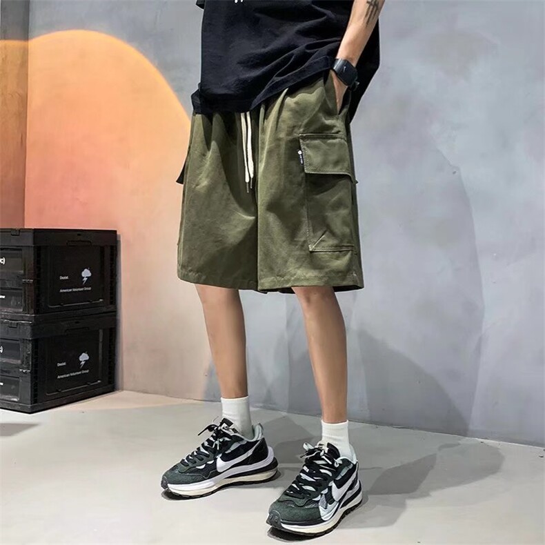 日系潮牌工装短裤男夏季休闲多口袋五分裤宽松痞帅中裤C2133-P33,男装牛仔裤,星座1008-1