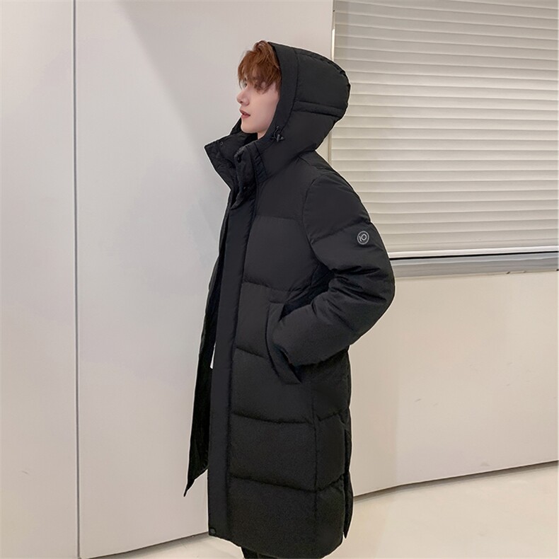 主推韩版羽绒服男士长款男女同款中青年创意加厚羽绒外套,男装羽绒服,钱塘723