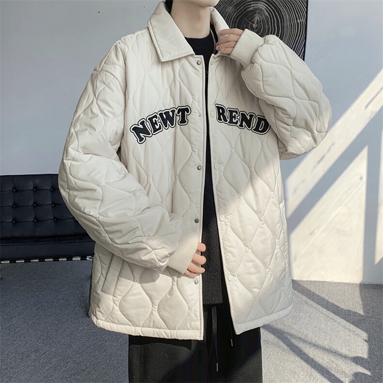 夹克棉衣男潮牌冬翻领字母痞帅棒球服外套大码棉服M0781-P95,男装棉衣,星座308B-2