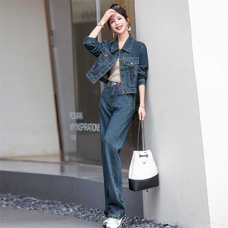 欧货爆款牛仔套装女2025春秋新款干练气质高端工装活泼减龄两件套,女装套装/套裙,意芙