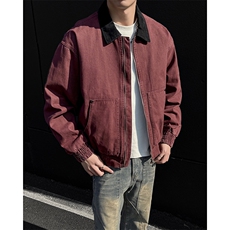 得物二开cleanfit翻领工装夹克底特律撞色秋行政外套JK1206-P98，男装夹克，星座1103-3