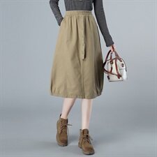 2021秋冬新品纯棉半身裙松紧腰305款，女装半身裙，秋牧寒烟