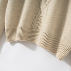 2025年秋季时尚百搭通勤简约休闲圆领长袖绞花，女装羊绒衫，臻维羊绒