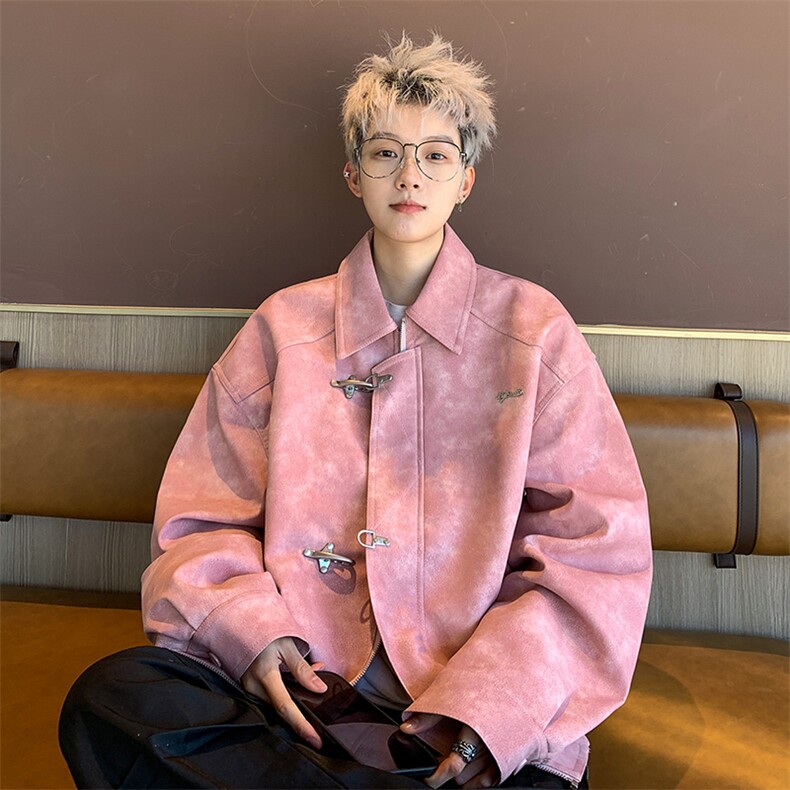 高级感金属飞机扣PU皮衣小香风男士外套JK301-P108-控148,男装皮衣,星座310A-3