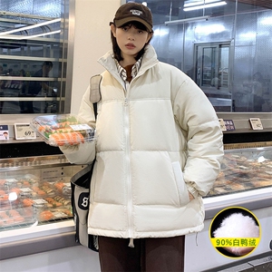 2023冬上新学生加绒加厚上衣中性风清新羽绒服外套男女 8351-P160图片