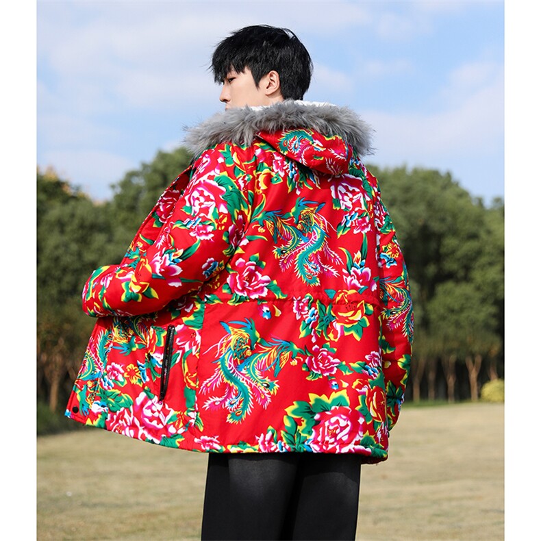 Q1中款男女羊羔毛领新中式团队表演出汉服保暖防寒棉袄棉服情侣装,男装棉衣,星座115A(原星座507）