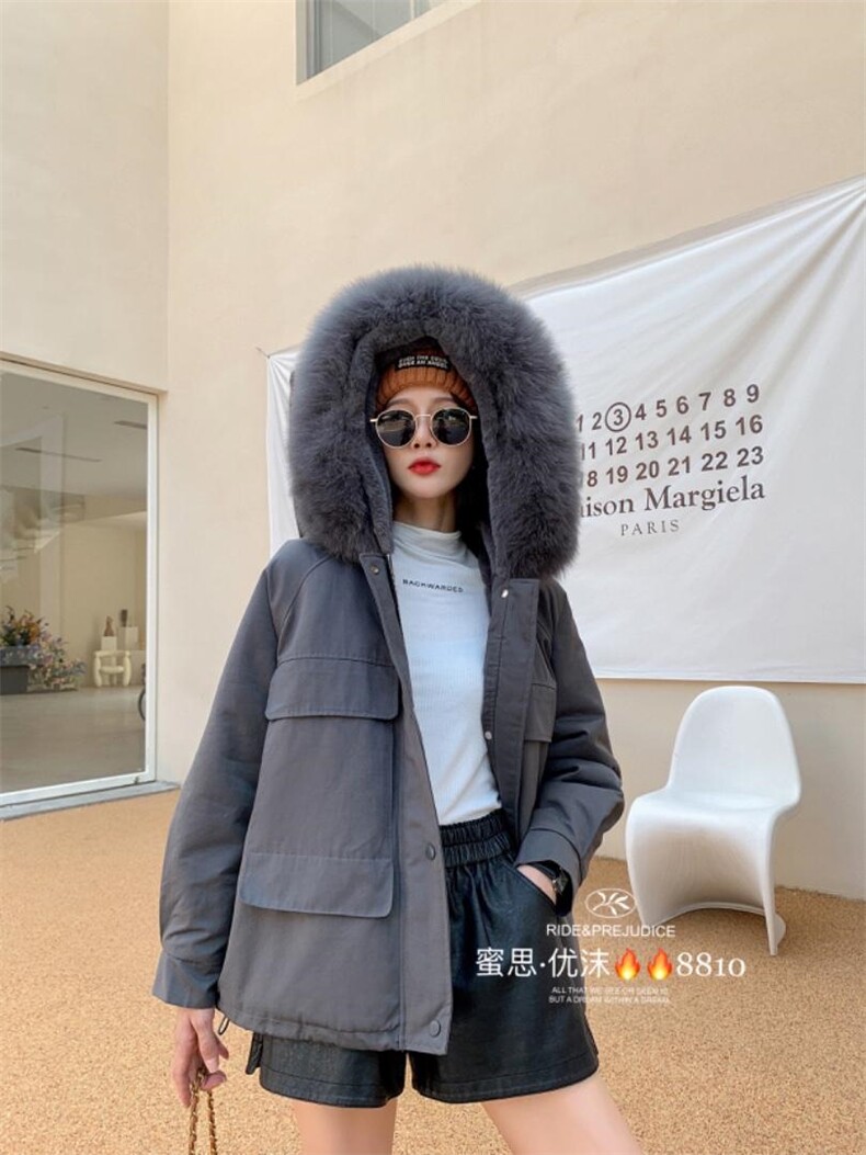 2021冬季新款派克服大毛领加厚,女装其它,蜜思优沫