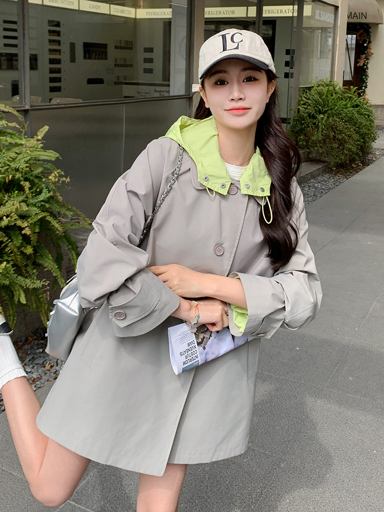 大货撞色连帽风衣外套2c309-2508-p145-k218,女装风衣,2C309