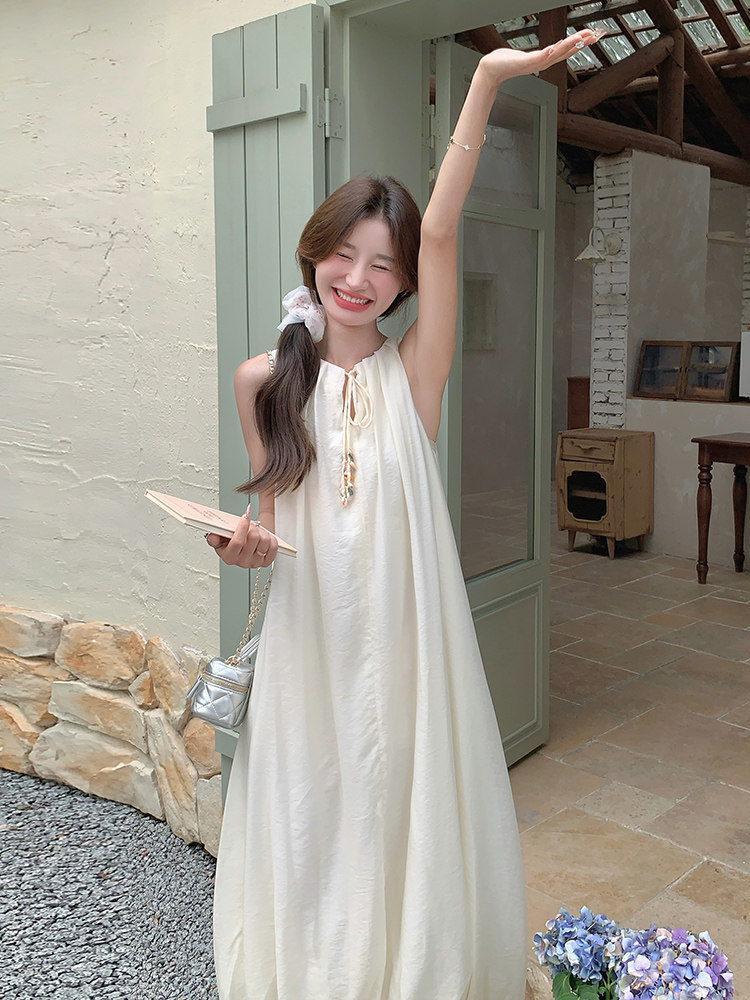 2025年夏季文艺复古无袖裙花苞裙,女装连衣裙,诺蝶