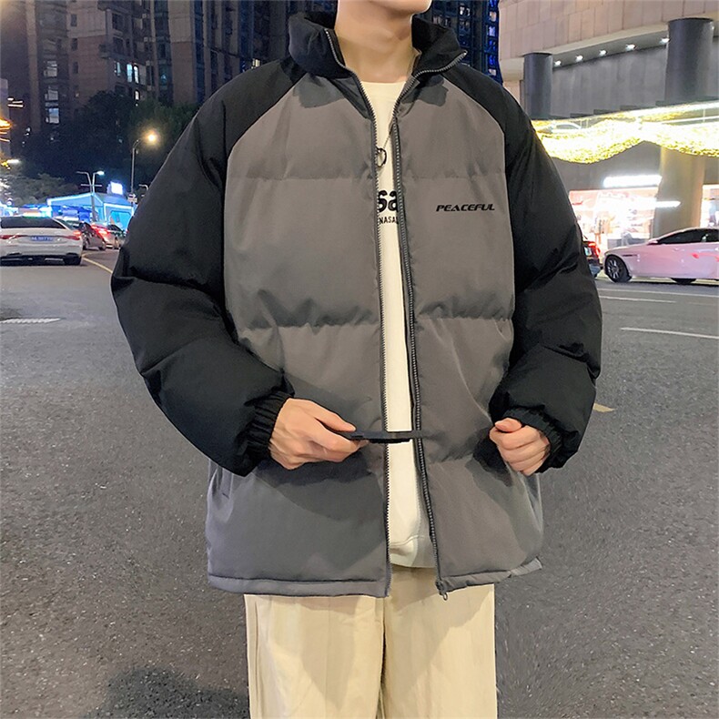 潮美式情侣棉服冬季宽松加厚男女款立领上衣M005-P75图片