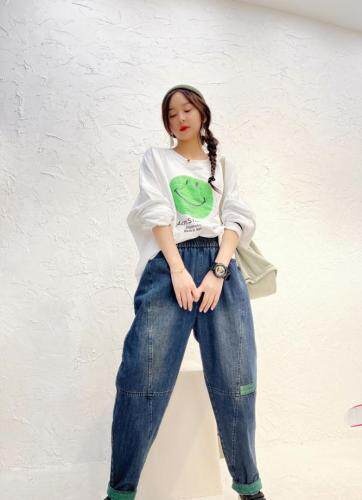 秋款牛仔萝卜裤，其它，玫瑰共和国