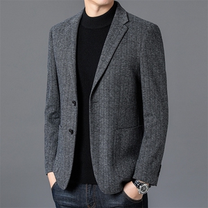 中年西装男套装爸爸商务休闲宽松中老年西服男士职业正装结婚婚礼图片