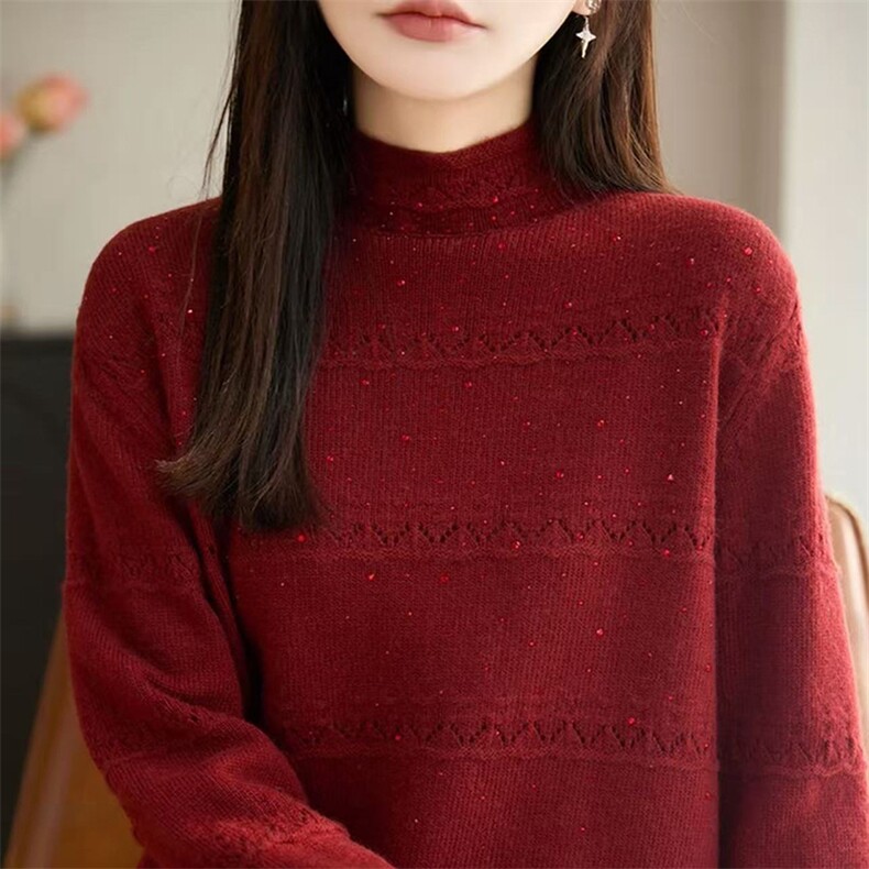 毛衣女冬季加厚外穿内搭套头圆领短款小个子时尚针织衫打底衫上衣,针织衫/毛衣,暖姿羊绒