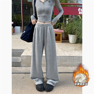 高克重420g保暖银狐绒宽松垂感休闲裤男K24075J加绒-特P38控75图片