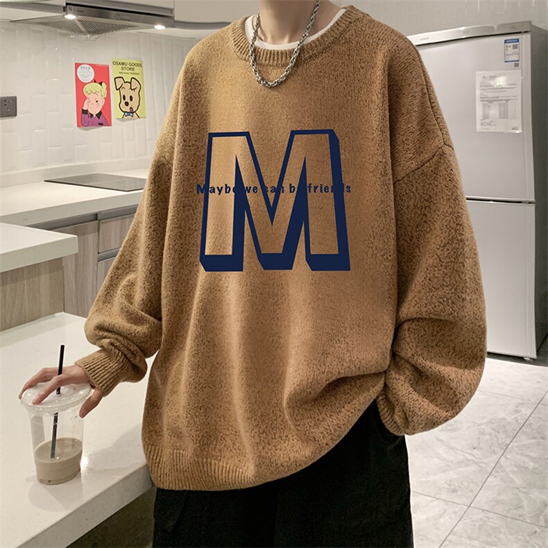 加厚加绒毛衣男大码毛线衣男针织衫男线衫M19260-P45加绒款-P65,男装针织衫/毛衣,电商A040
