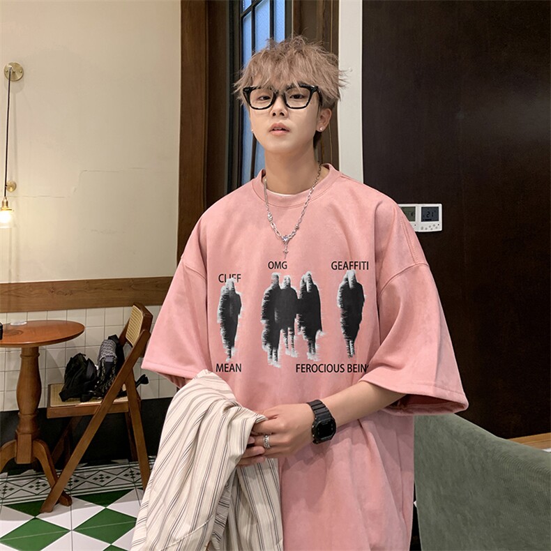 T2352特P25控39夏季高品质麂皮绒印花T恤,男装T恤,电商B205