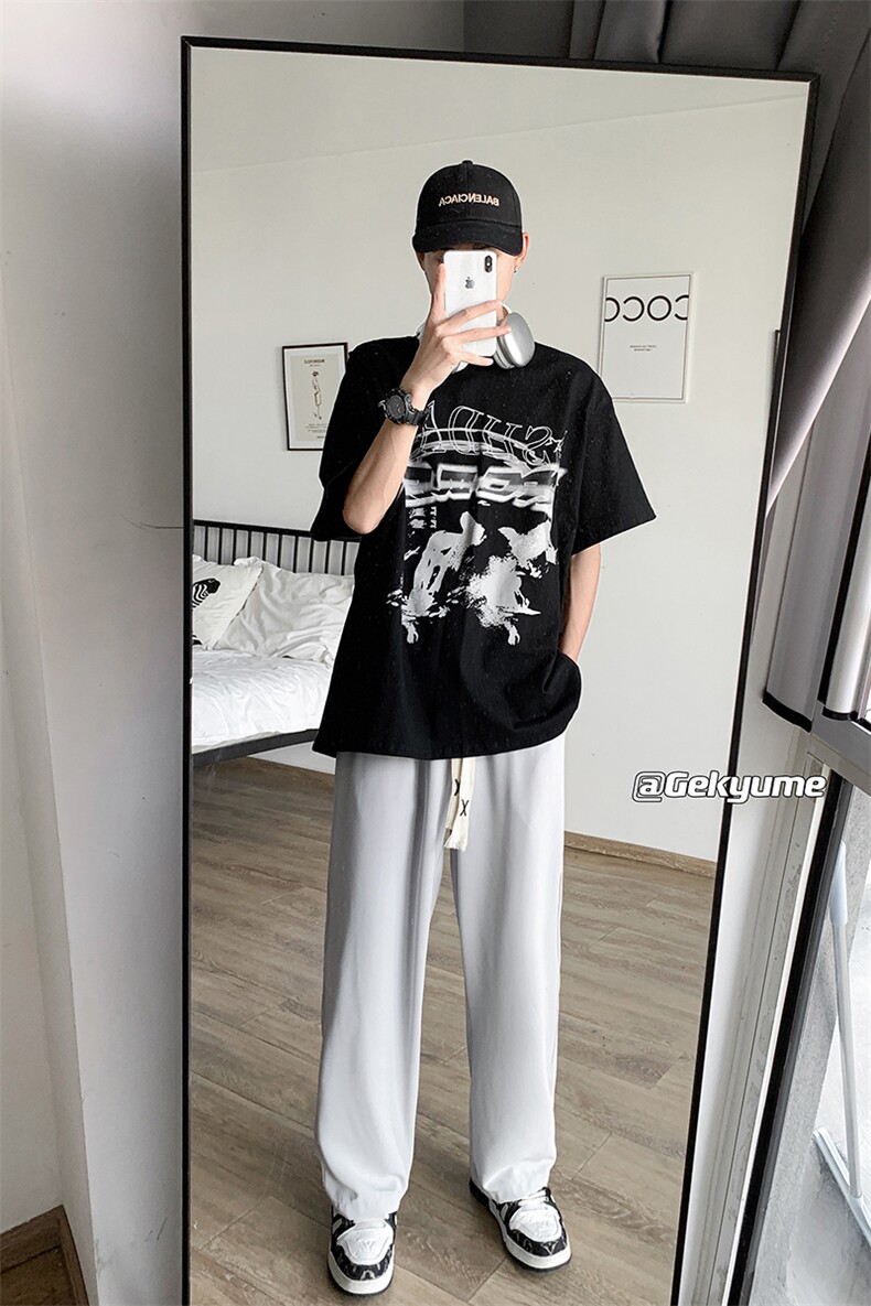 8XL-M特大码2023春夏抖音直播高品质冰丝裤休闲西装裤长裤男K921,男装T恤,电商D206-1
