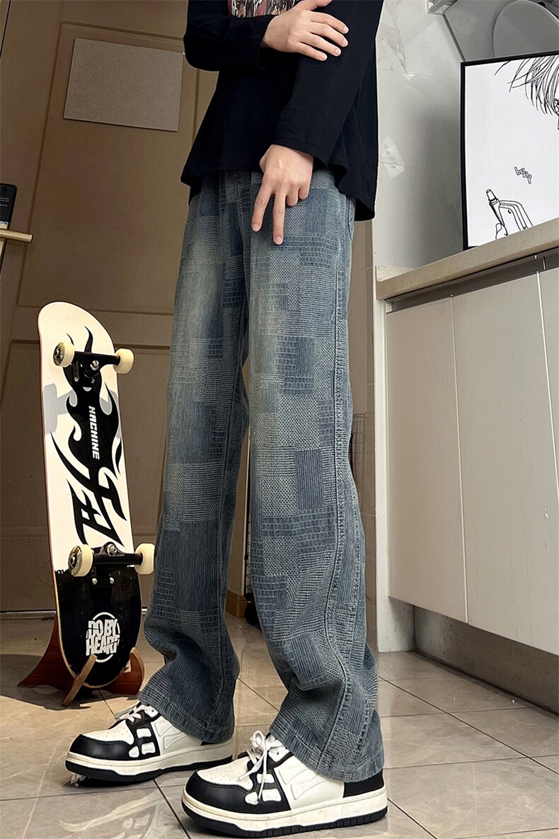 A178秋冬季新款美式休闲牛仔裤男直筒宽松9312P52限价68,男装牛仔裤,电商A178