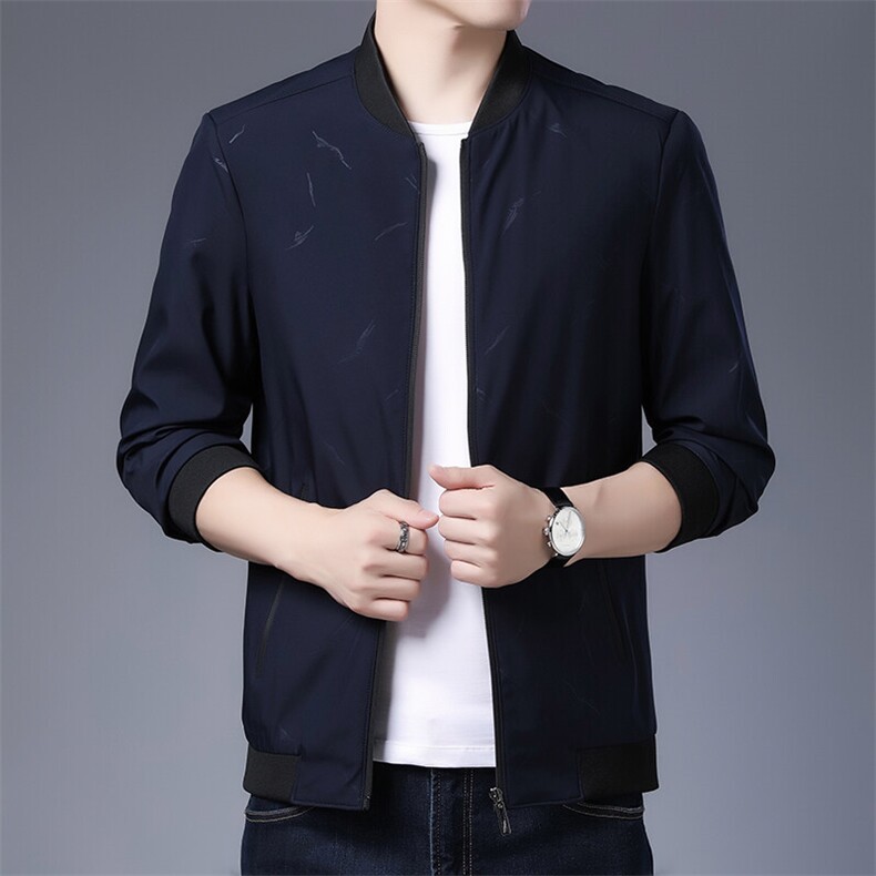 春秋新款男士外套衣服潮流茄克薄款休闲中年棒球服上衣图片