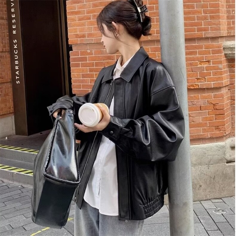 网图男女同款外套新款季复古夹克机车美拉德潮牌PY829-特P60图片