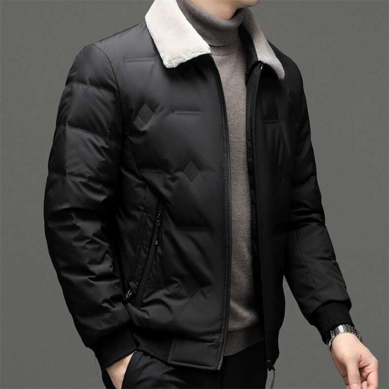 DF99701钱塘2020-2冬季厚款商务休闲简约翻领中年男士羽绒服P255,男装羽绒服,钱塘207-2