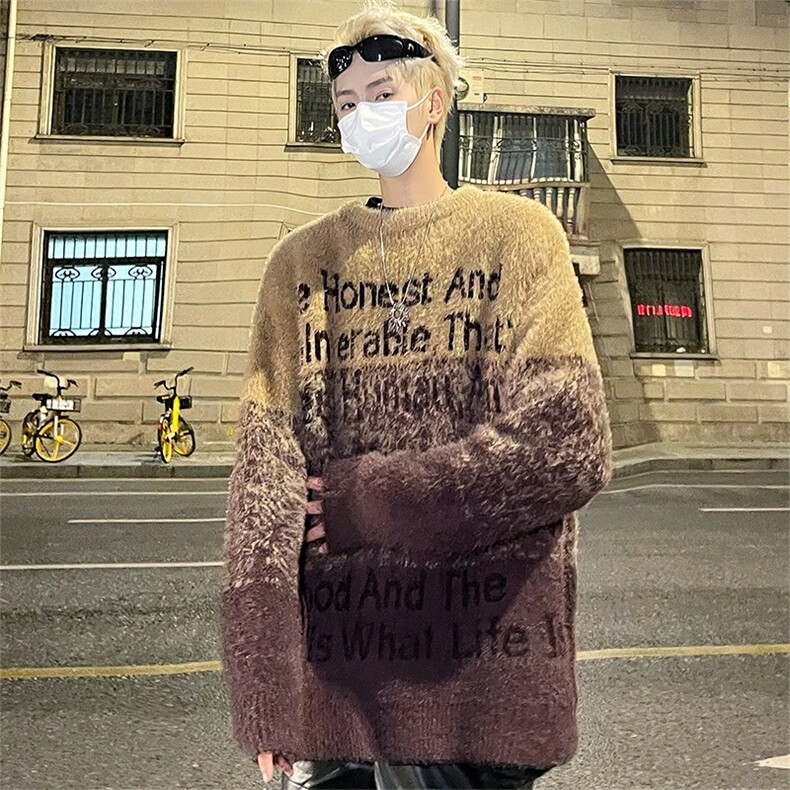 复古着设计条纹高级感显瘦休闲毛衣男女潮春,男装针织衫/毛衣,星座716-3