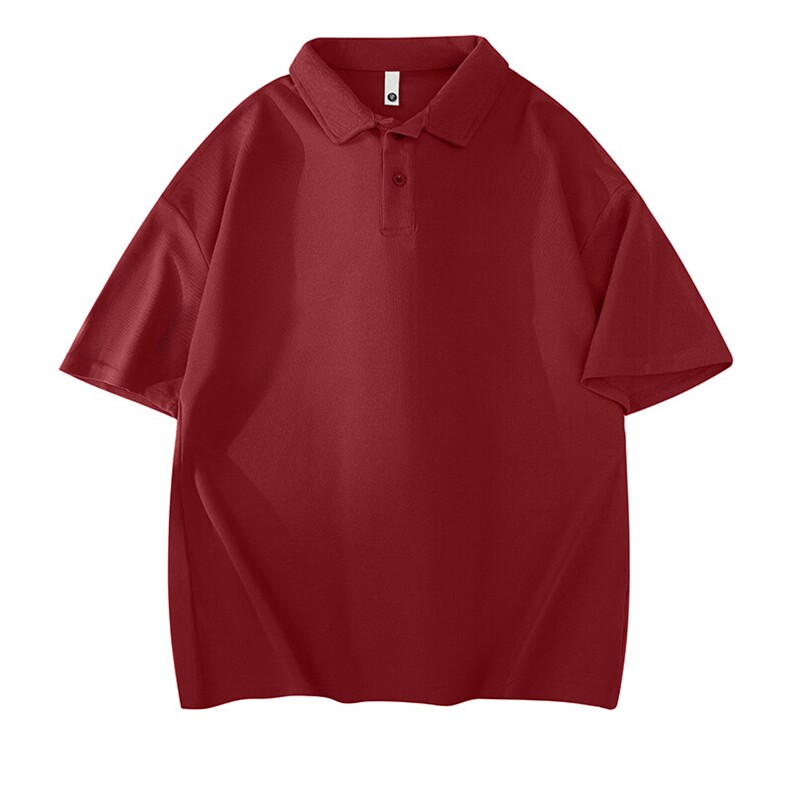 得物抖音二开珠地网眼透气面料纯色宽松短袖T恤翻领POLO衫PL09，男装Polo衫，电商A486-1