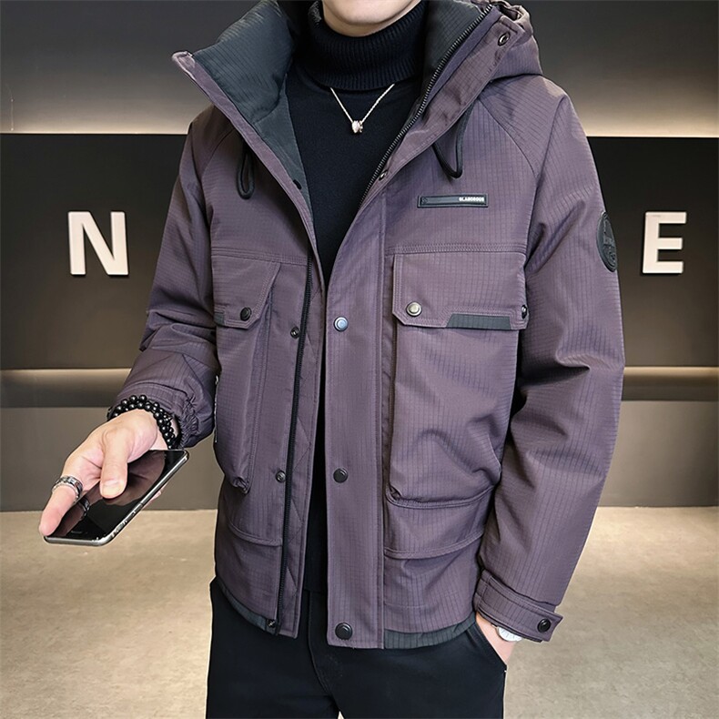 新标90白鸭绒2025年拼接时尚潮流保暖羽绒服男YR6068-P255,男装羽绒服,电商D240-242