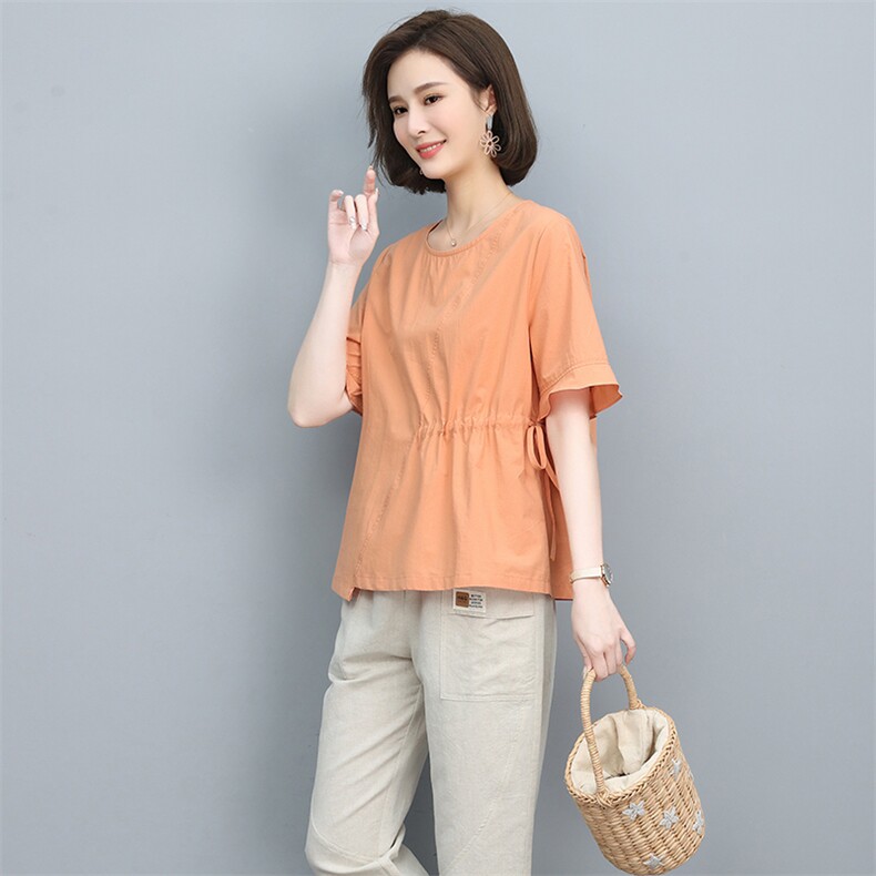 年轻妈妈夏装洋气上衣2024年新款40岁50中年母亲节衣服图片