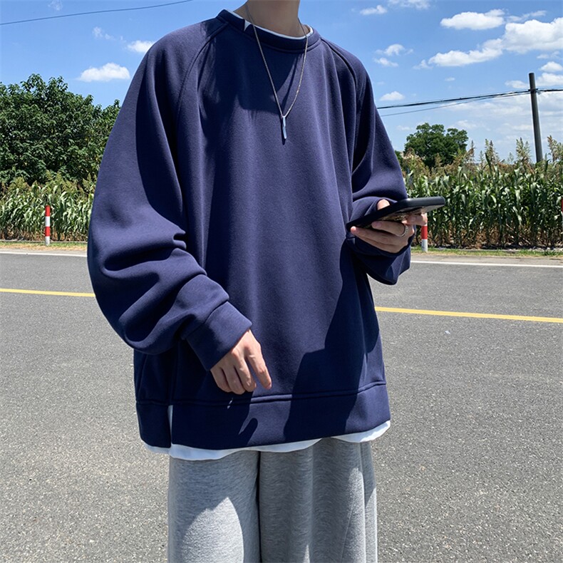 8XL-M假两件卫衣加肥加大码重磅拼接外套圆领套头WY5103P55加绒65,女装短外套,电商B238