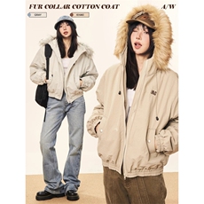 1506-1/GZ550/P822025冬季美式飞行夹克牛角扣毛领连帽棉服，男装夹克，星座1506A