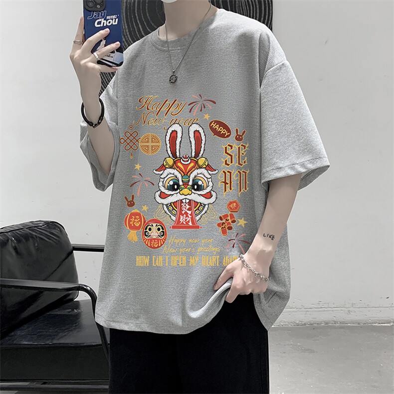 华夫格t恤男短袖男大码五分袖大皂风HT73299-P22,男装T恤,电商A040