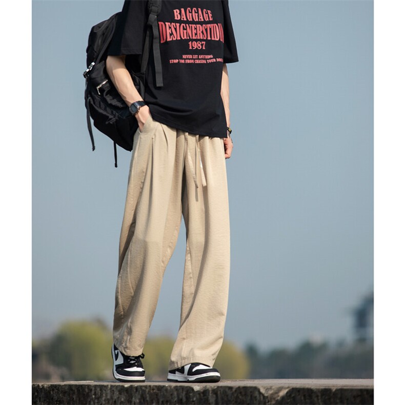 2025春夏新款潮牌垂感西裤百搭直筒阔腿休闲长裤男2532-P40控59,男装休闲裤,电商C305A