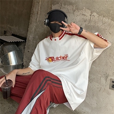 五角星刺绣拼接立体印花T恤短袖五分半袖打底衫XT04-P50控68，男装T恤，星座216(原A116)