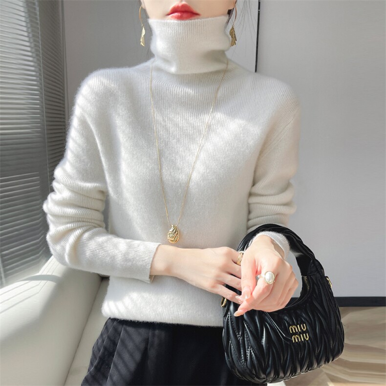 毛衣女秋冬2024新款安迪绒堆堆领针织衫长袖上衣,针织衫/毛衣,绒泰祥