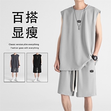 冰丝薄款潮流休闲抗皱百搭冰氧透气冰丝时尚套装TZ83-特批68，男装休闲裤，星座718