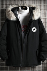 MM48008-P130冬季大毛领衣男士大码加厚袄男服网格挂拍，男装棉衣，电商A040A